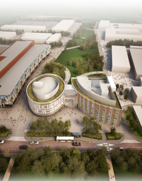 Artist impression birds eye view of Roslin Innovation Centre