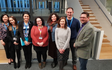 group photo of Roslin Innovation Centre team and Bayer Centre operations team at the Bayer Centre