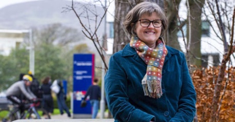 Prof Jacqui Matthews outside Roslin Innovation Centre on Easter Bus Campus