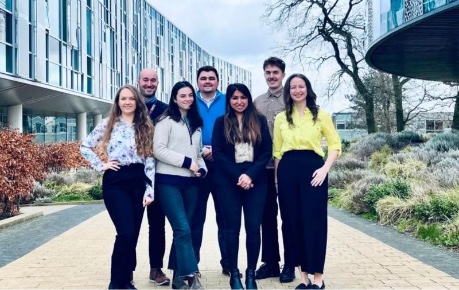 Carcinotech team outside Roslin Innovation Centre, on Easter Bush Campus