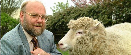 Sir Ian Wilmut and Dolly the Sheep - image credit The University of Edinburgh