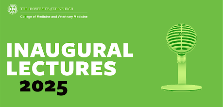 Bright green graphic promoting University of Edinburgh Inaugural Lectures 2025 showcase